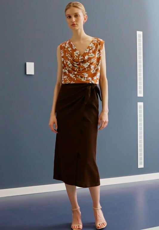Anna Field A-Linien-Rock - Brown