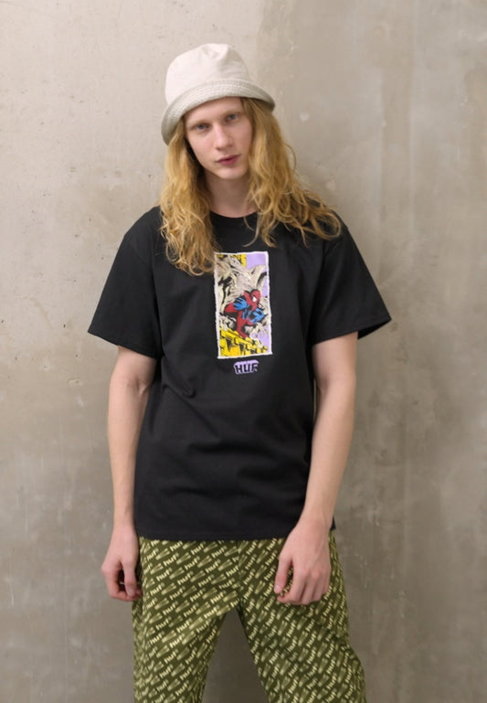 HUF MOODY TEE - T-Shirt Print - Black