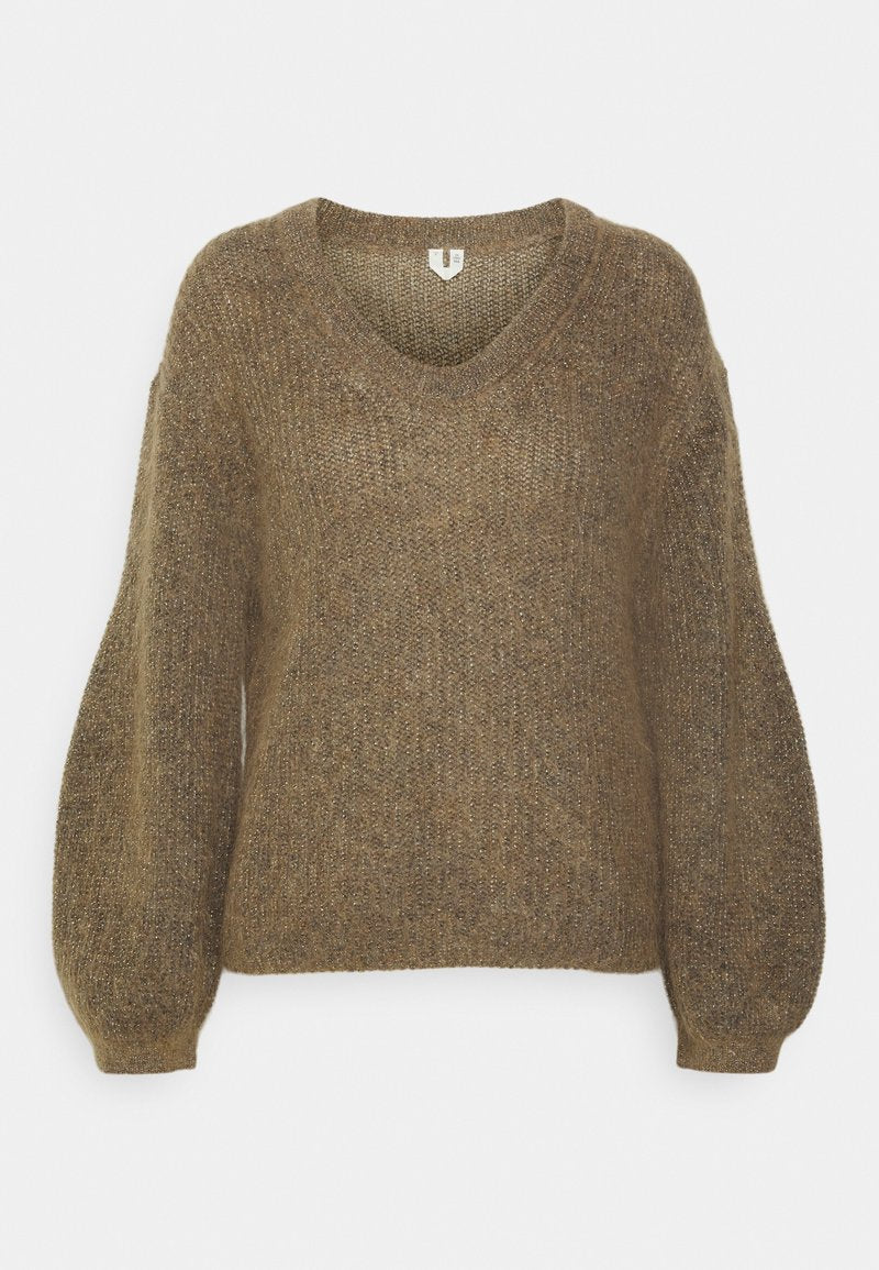 ARKET Strickpullover - Oat Melange With Gold