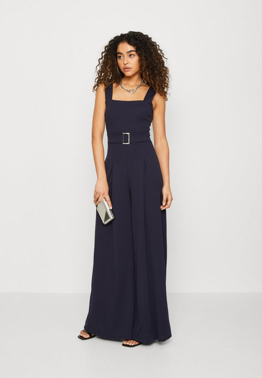 Wal G ASH BELT - Jumpsuit - Navy Blue