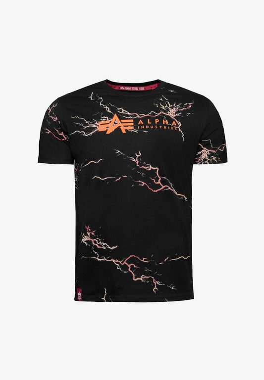 Alpha Industries LIGHTNING - T-Shirt Print - Black Orange