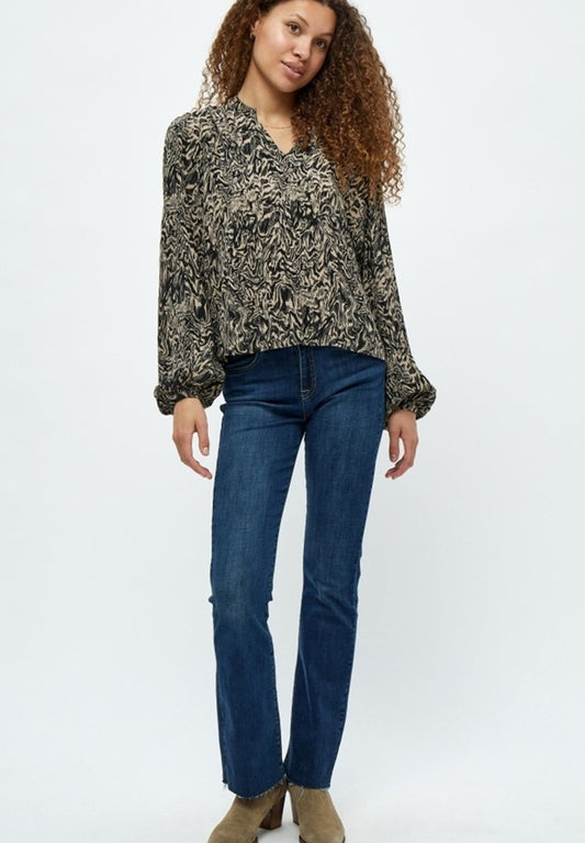 Minus JUVIA - Bluse - Wood Smoke Swirl Print