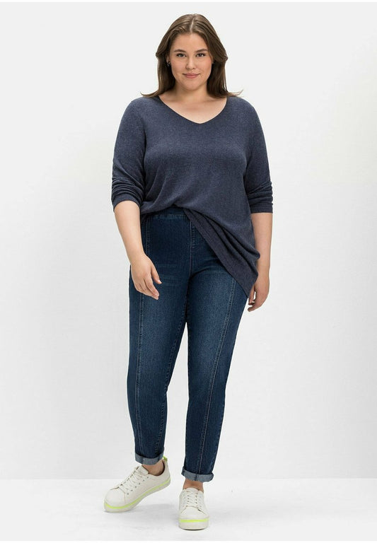 Sheego Strickpullover - Indigo Meliert