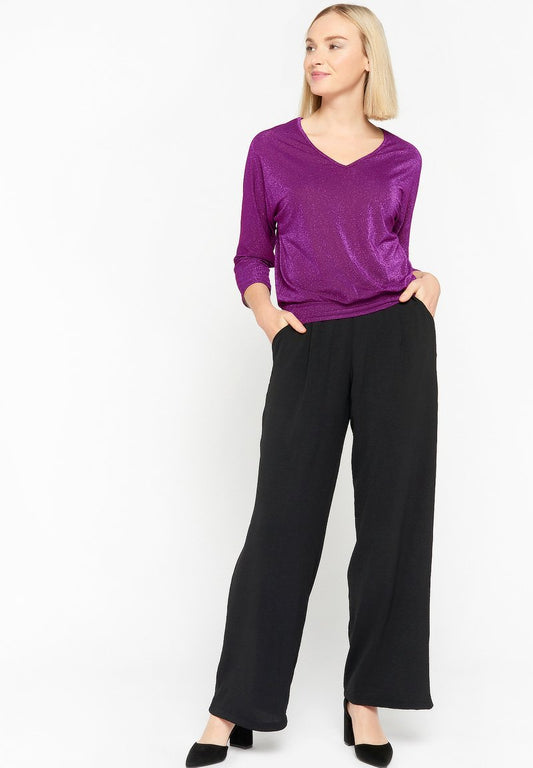 LOLALIZA LUREX WITH OPEN BACK - Langarmshirt - Purple