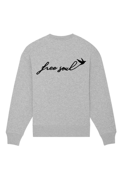 FREE SOUL BACK EMBROIDERY UNISEX CLASSIC - Sweatshirt - Light Grey