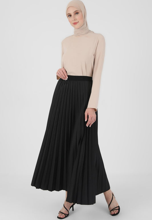 UNLINED REFKA - Faltenrock - Black