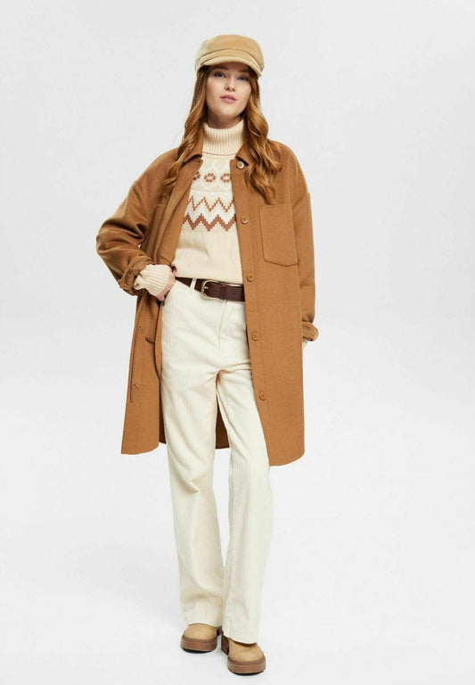 ESPRIT MIT TURTLE NECK - Strickpullover - Sand