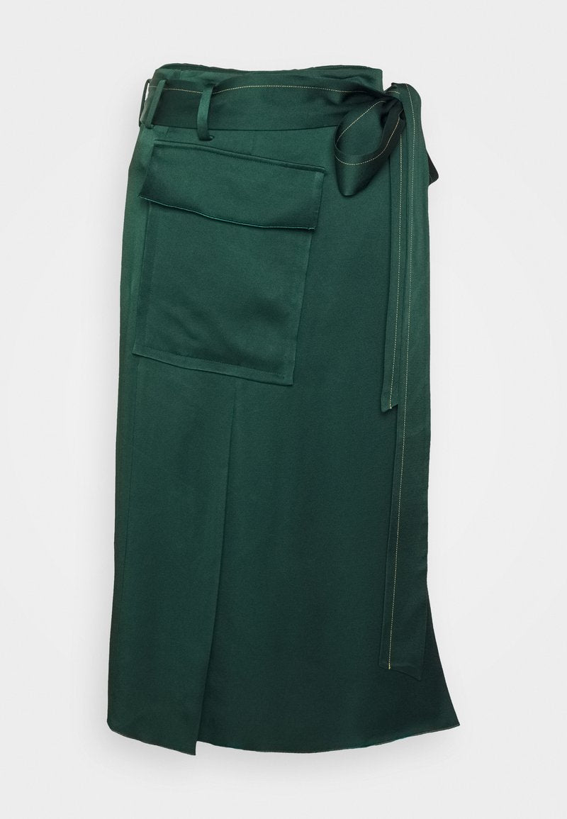 Victoria Beckham SKIRT - Faltenrock - Bottle Green