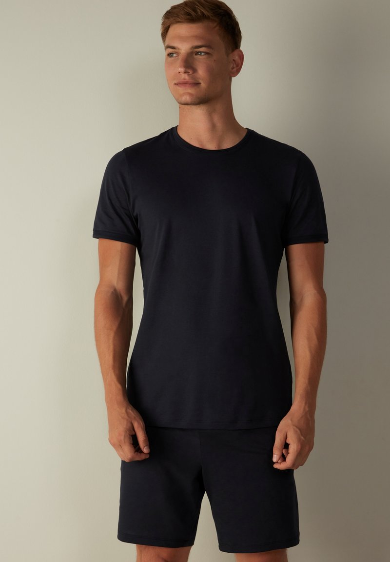 Intimissimi KURZER PYJAMA AUS SUPIMA-BAUMWOLLE BASIC - Pyjama - Blu Notte