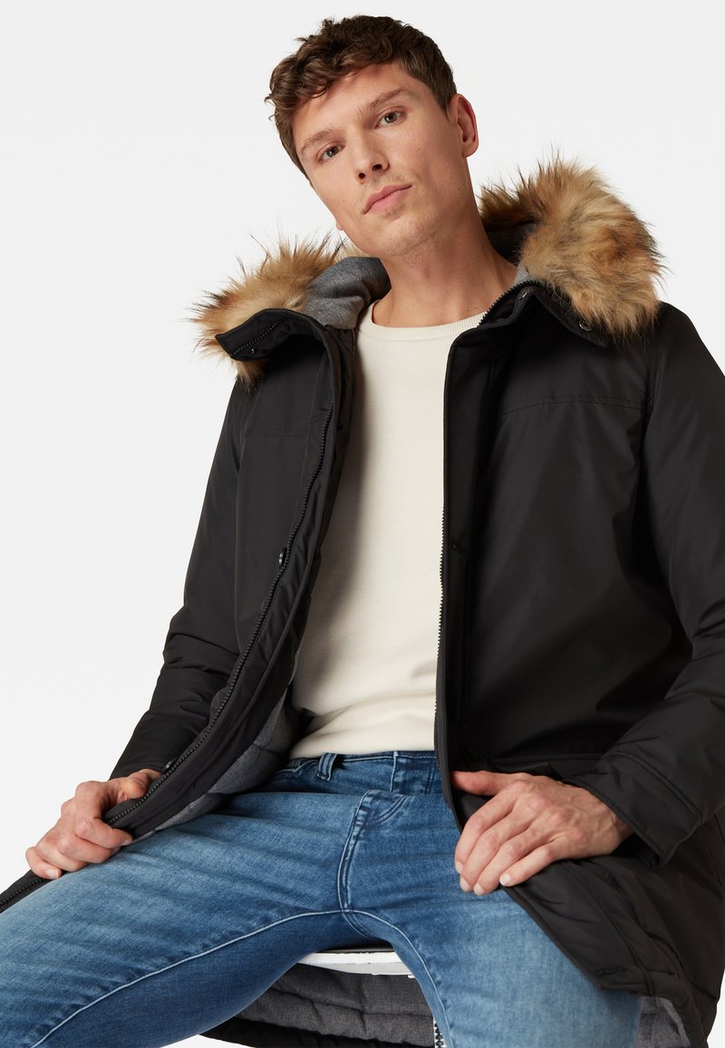 Mavi BASIC HOODED - Wintermantel - Black
