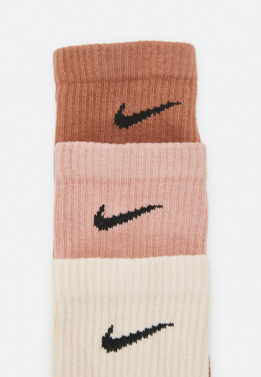 Nike Performance EVERYDAY PLUS CUSH CREW UNISEX 3 PACK - Sports Socks - Mineral Clay/rose Whisper/pearl White/black