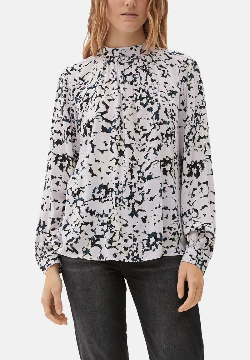 QS By S.Oliver MIT ALLOVER-PRINT - Bluse - Petrol