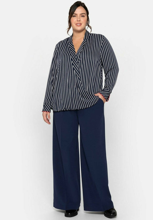 Sheego Bluse - Marine Gestreift