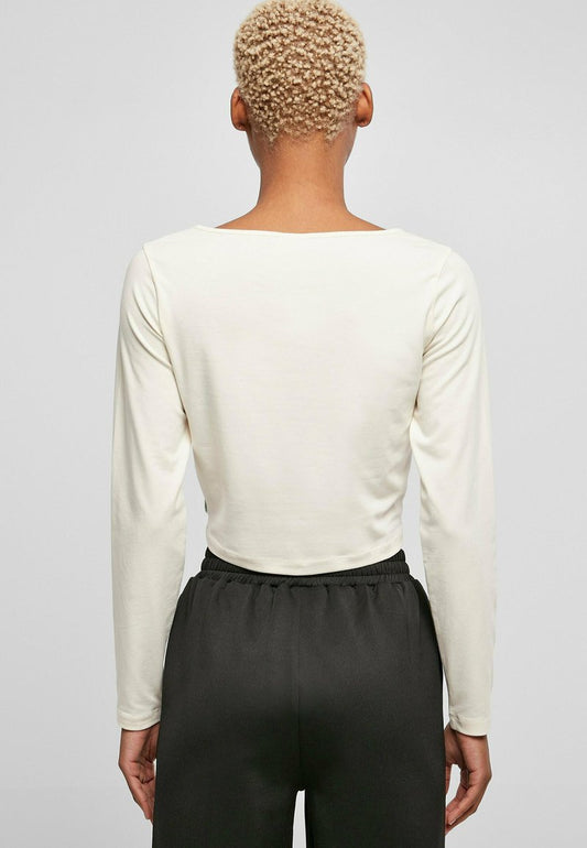 URBAN CLASSICS CROPPED LONGSLEEVE - Langarmshirt - Whitesand