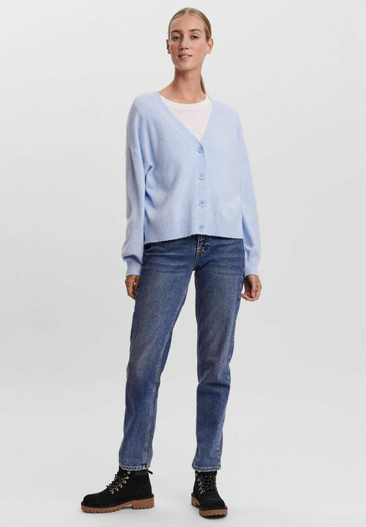Vero Moda LANGARM V-AUSSCHNITT DOFFY - Strickjacke - Blau