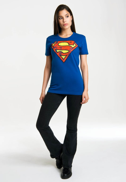 Logoshirt T-SHIRT SUPERMAN-LOGO - T-Shirt Print - Blau