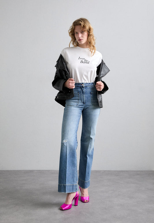 Victoria Beckham ALINA - Wide Leg - Worn Blue Wash