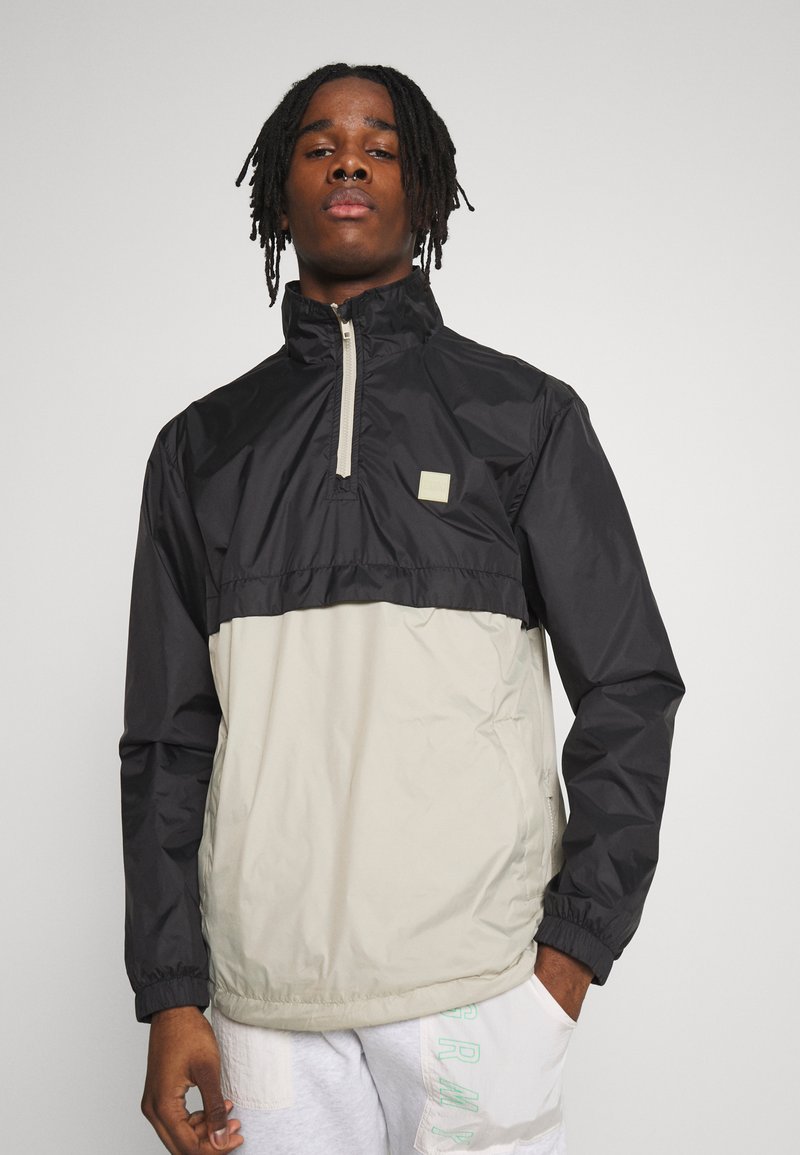 URBAN CLASSICS STAND UP COLLAR PULL OVER - Windbreaker - Black/concrete