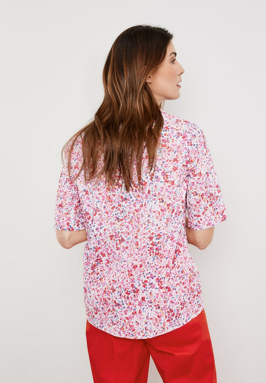 Gerry Weber KURZARM FLORAL GEMUSTERTE - Bluse - Ecru Weiss Lila Pink Druck