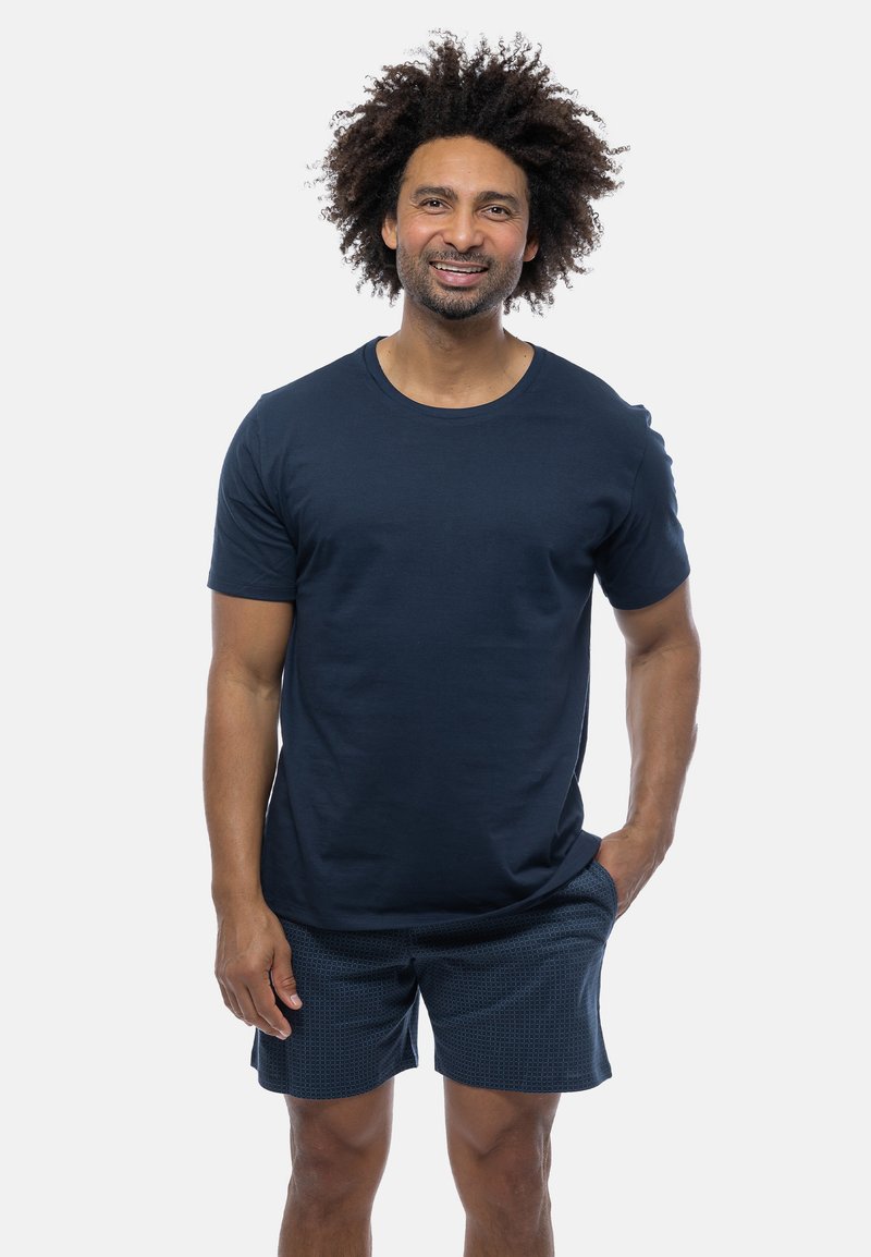 Schiesser Nachtwäsche Set - Blau Gemustert