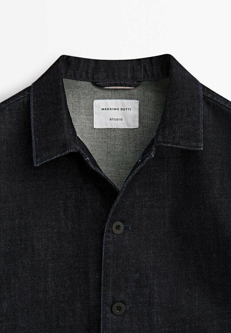Massimo Dutti STUDIO-SELVEDGE - Jeansjacke - Blue