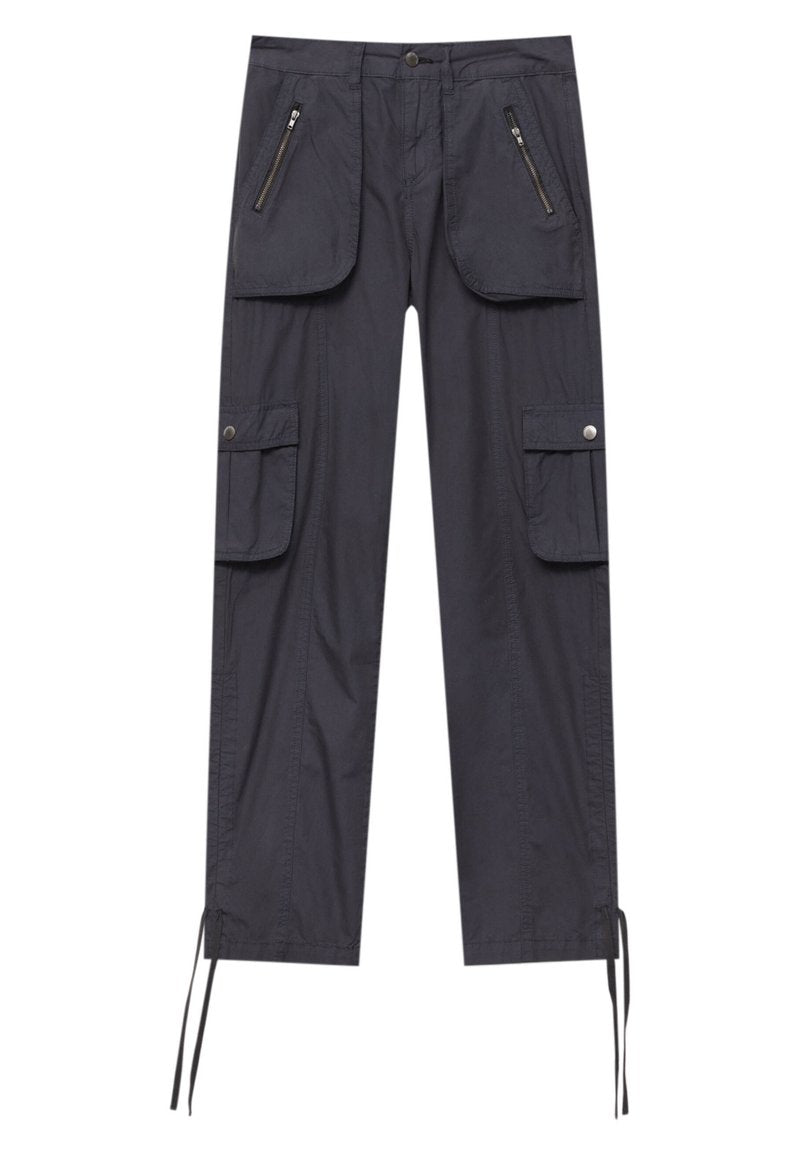 PULL & BEAR WITH ZIPS - Cargohose - Dark Grey