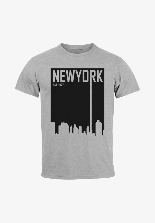 NEW YORK SKYLINE AUFDRUCK - T-Shirt Print - Grau