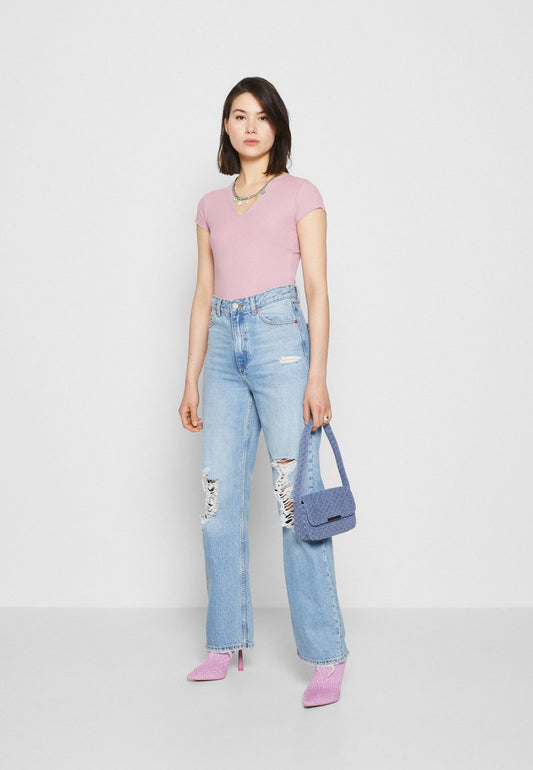 BDG Urban Outfitters NOLA NOTCH NECK - T-Shirt Basic - Pink