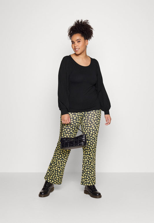 Vero Moda Curve VMRANDI BOAT NECK - Langarmshirt - Black