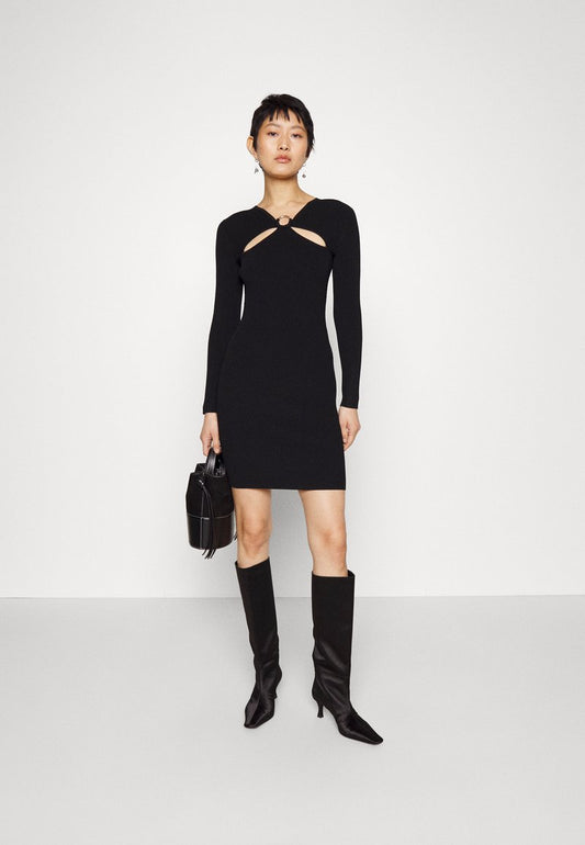 MICHAEL Michael Kors O RING KEY HOLE - Strickkleid - Black