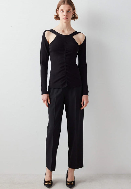 Ipekyol CUTOUT KNITWEAR - Langarmshirt - Black