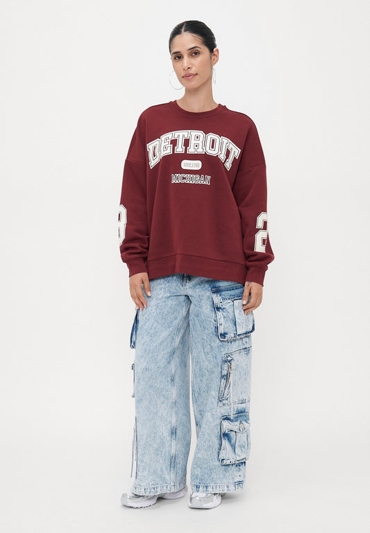 ONLY Petite ONLVICTORY O NECK - Sweatshirt - Cabernet