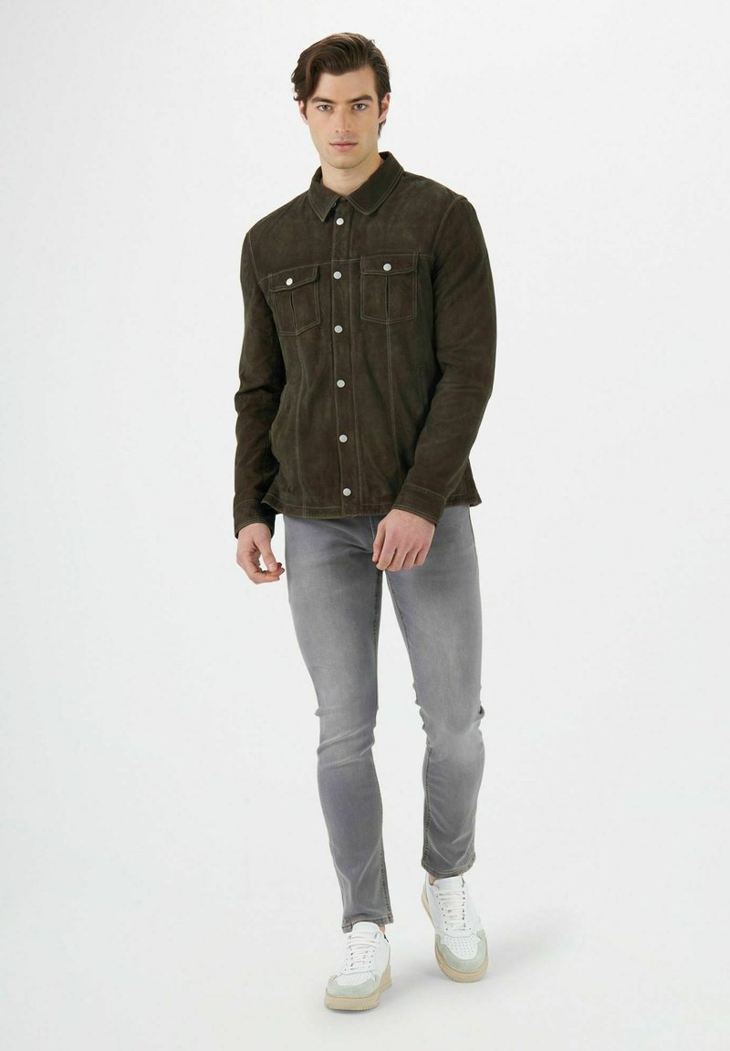 Lederjacke - Verde Scuro