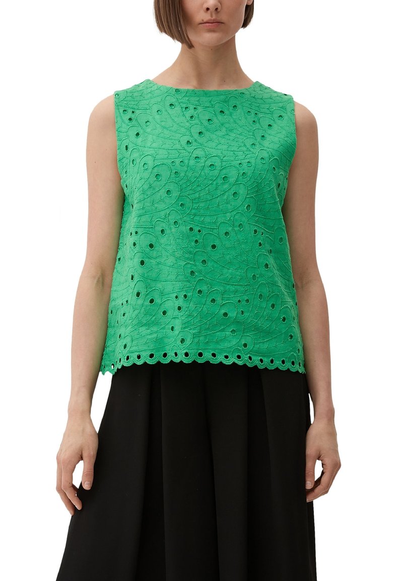 S.Oliver BLACK LABEL MIT LOCHMUSTER - Top - Smaragd