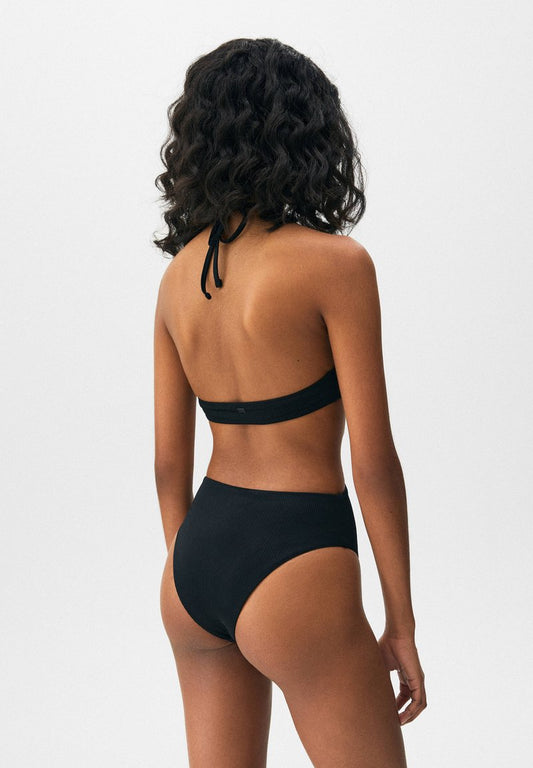 PULL & BEAR WITH CUT-OUT AND RING DETAIL - Badeanzug - Black