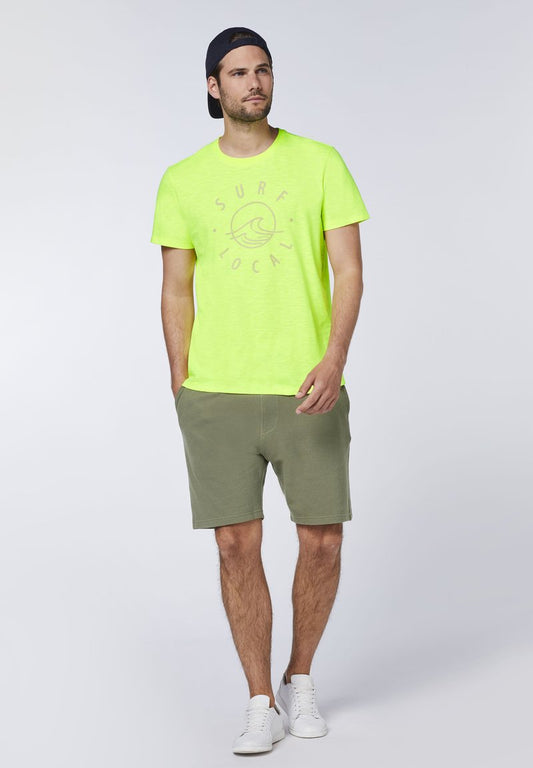 Chiemsee MIT ALLOVER-TEXTUR - T-Shirt Print - Safety Yellow