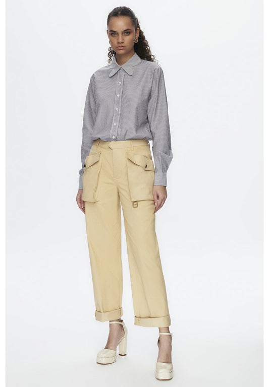 WIDE CUT WITH ZIPPER DETAIL - Cargohose - Beige