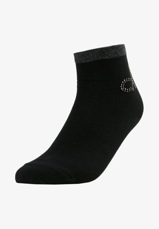 CALVIN KLEIN UNDERWEAR WOMEN SHORT SOCK CRYSTAL LOGO PIPER - Socken - Black