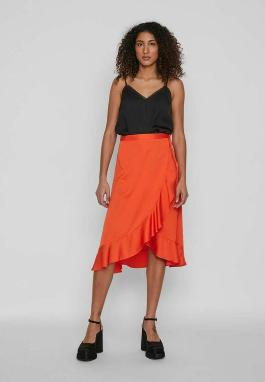 Vila VIELLETTE WRAP - A-Linien-Rock - Tigerlily