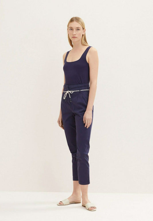 Tom Tailor PAPERBAG MIT ABNÄHERN - Chino - Atlantic Ocean Blue