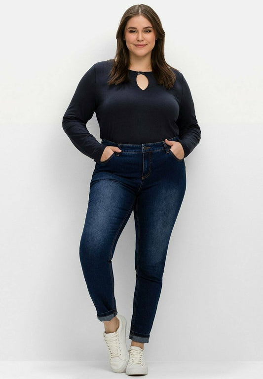 Sheego Jeans Slim Fit - Dark Blue Denim