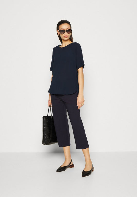 Marks & Spencer WOVEN TEE - T-Shirt Basic - Midnight Navy