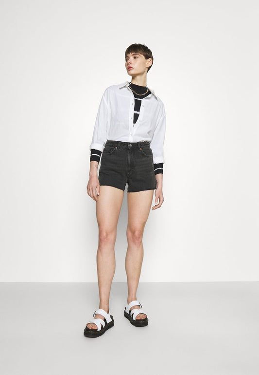Monki Jeans Shorts - Black Dark
