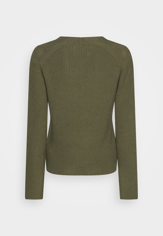 Marc O'Polo LONGSLEEVE V NECK - Strickpullover - Wild Olive