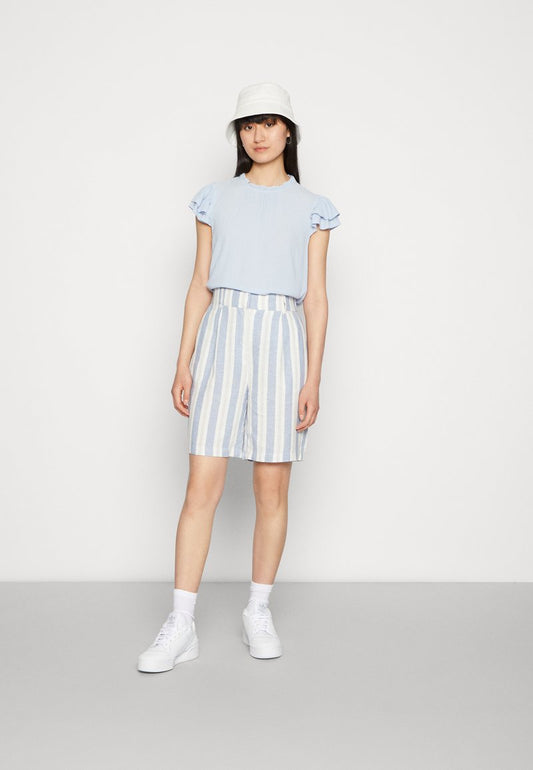 ONLY ONLCARO LONG - Shorts - English Manor Stripes/cloud Dancer/gray Violet