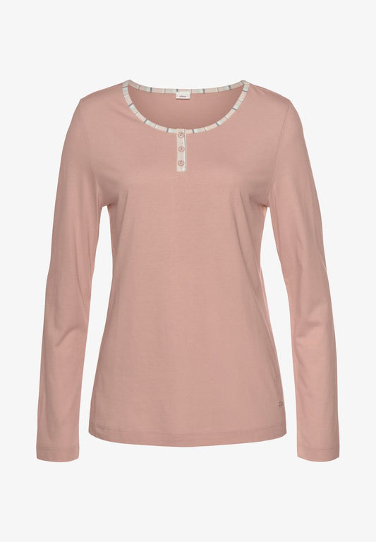 S.Oliver LANGARM - Nachtwäsche Shirt - Apricot