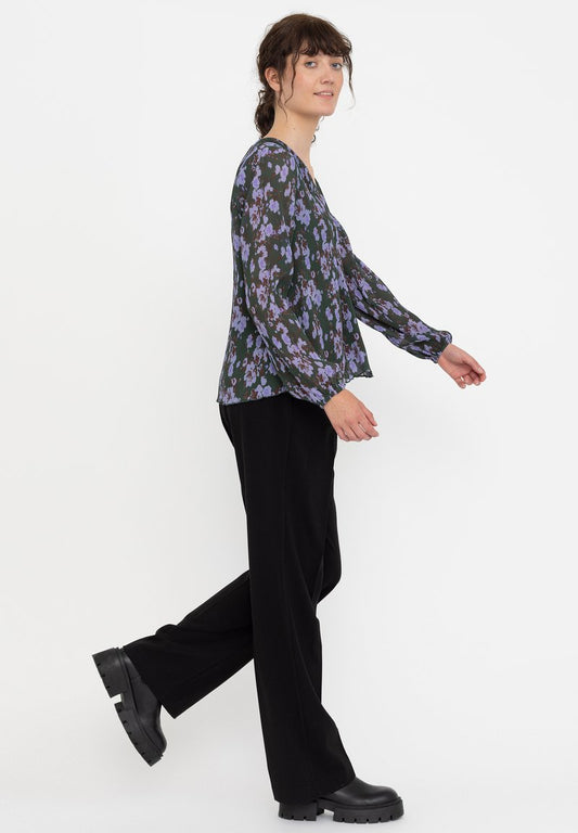 Soft Rebels SRHAZEL V-NECK - Bluse - Rose Print Climbing Ivy
