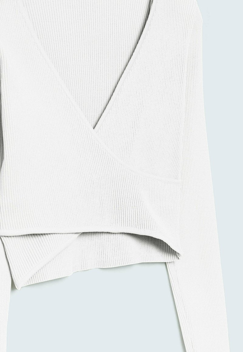Stradivarius WRAP - Langarmshirt - Off White