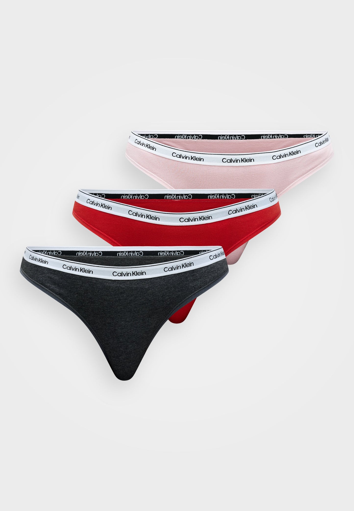 CALVIN KLEIN UNDERWEAR THONG LOGO ICON 3 PACK - Thong - Schwarz/grau