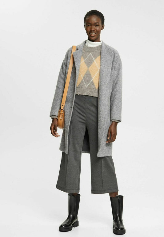 ESPRIT CROPPED MIT WEITEM BEIN - Stoffhose - Gunmetal